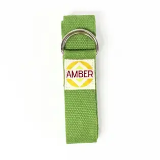 Ремінь для йоги з D-пряжкою Amber зелений 183×3.8 см