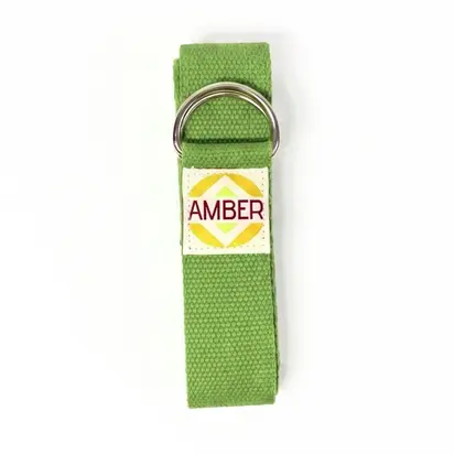 Ремінь для йоги з D-пряжкою Amber зелений 183×3.8 см