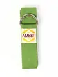 Ремінь для йоги з D-пряжкою Amber зелений 183×3.8 см