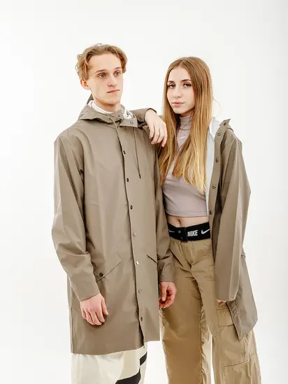 Куртка Rains Long Jacket, коричневий