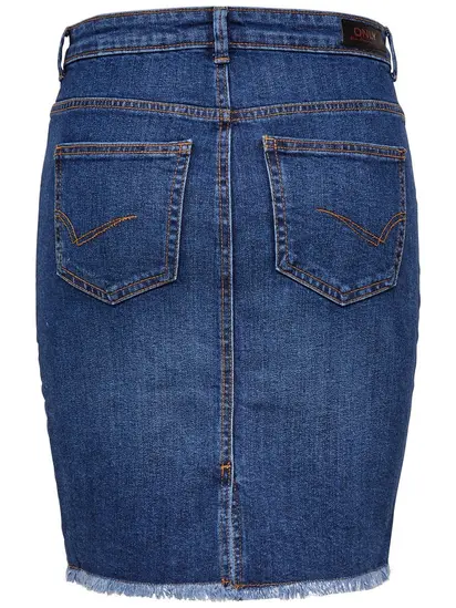 Спідниця ONLELIZA LIFE REG RAWEDGE SKIRT 08 NOOS 15159611 Medium Blue Denim ONLY Синій