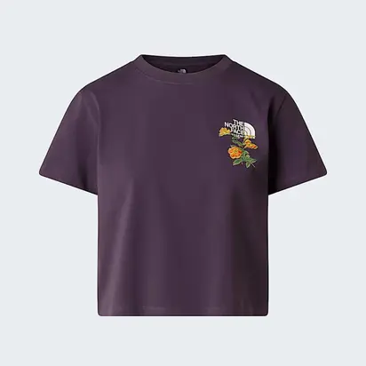 Футболка T-shirt Flora Embroidered THE NORTH FACE L Фіолетовий
