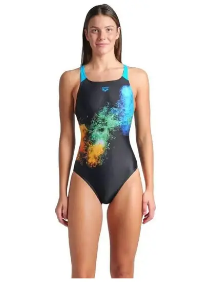 Купальник закритий для жінок Arena VIBRANT SWIMSUIT SWIM PRO BACK чорний