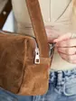 Замшева жіноча сумка «Feit» карамельна