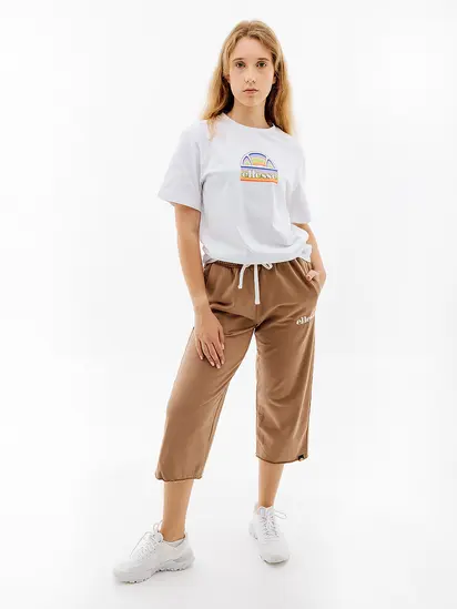 Штани Ellesse Taran Cropped Jog Pant, коричневий