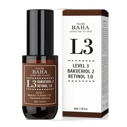 COS DE BAHA Антивікова сироватка для обличчя з ретинолом 1% та бакучіолом 2% (L3) 30ml