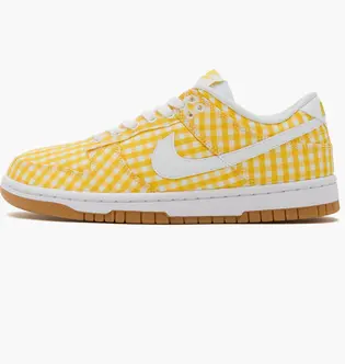 Кросівки Nike Dunk Low Yellow Gingham (W), жовтий з білим