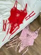 Рожевий боді з вишивкою та гартерами (DO3748)
