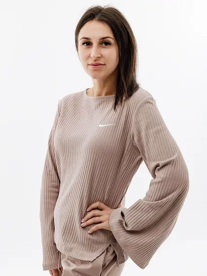 Кофта Nike W NSW RIB JRSY LS TOP, бежевий