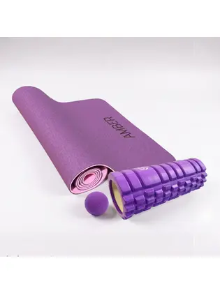 Набір для йоги та фітнесу Flex Roll Amber 3 в 1 фіолетовий