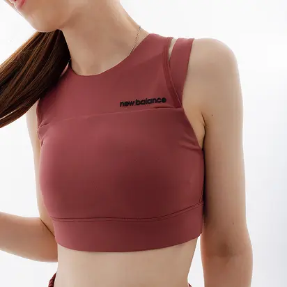 Топ New Balance Shape Shield Crop Bra, бордовий
