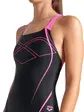 Купальник Arena GRAPHIC SWIMSUIT SWIM PRO BACK, чорний з рожевим