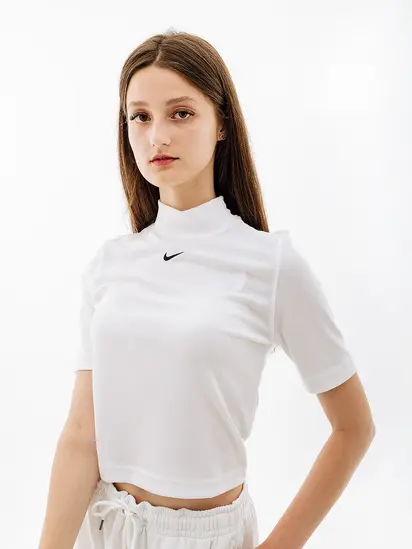 Футболка Nike W NSW ESSNTL RIB MOCK SS TOP, білий