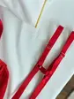 Червоний боді з вишивкою та гартерами (DO3748/1)