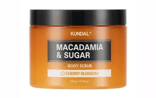KUNDAL Скраб для тіла з квіткою макадамії та цукрової вишні,550 г