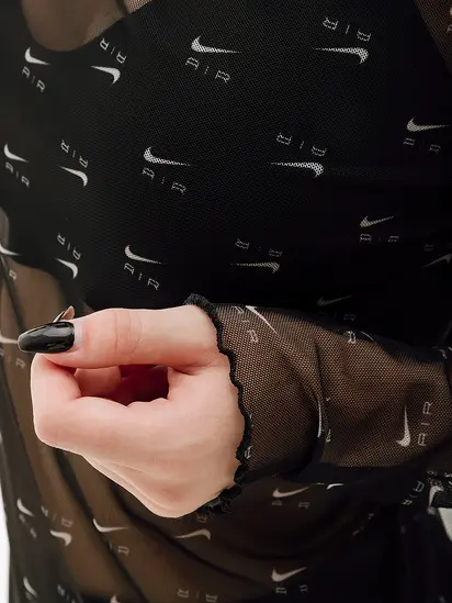 Сукня Nike W NSW AIR AOP MESH LS DRESS, чорний