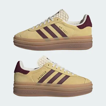 Кросівки Adidas Gazelle Bold, жовтий з бордовим
