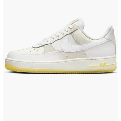 Кросівки Nike Air Force 1 Low '07 UV Reactive Patchwork White Multicolor Yellow (W), білий з жовтим