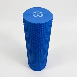 Масажний ролик для спини та МФР Foam Roller Amber Point 45×15 см синій