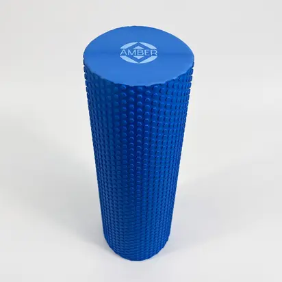 Масажний ролик для спини та МФР Foam Roller Amber Point 45×15 см синій