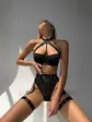 Спокусливий комплект жіночої нижньої білизни чорний (DO2424)