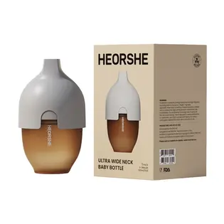 Пляшечка антиколікова силіконова HEORSHE, 160 мл, сірий