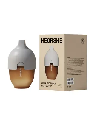Пляшечка антиколікова силіконова HEORSHE, 160 мл, сірий