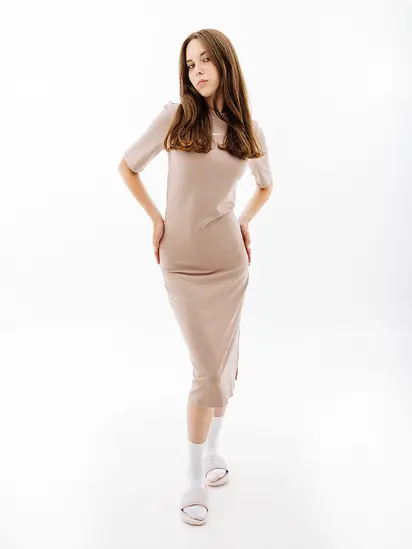 Сукня Nike W NSW ESSNTL MIDI DRESS, бежевий