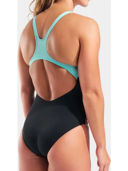 Купальник закритий для жінок Arena GRAPHIC SWIMSUIT SWIM PRO L чорний, блакитний, рожевий