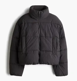 Пуховик жіночий H&M Short Puffer Jacket Grey XS