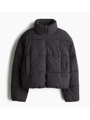Пуховик жіночий H&M Short Puffer Jacket Grey XS