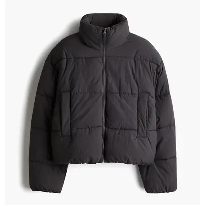 Пуховик жіночий H&M Short Puffer Jacket Grey XS