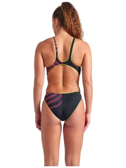Купальник закритий для жінок Arena ONE STREAM SWIMSUIT чорний, рожевий