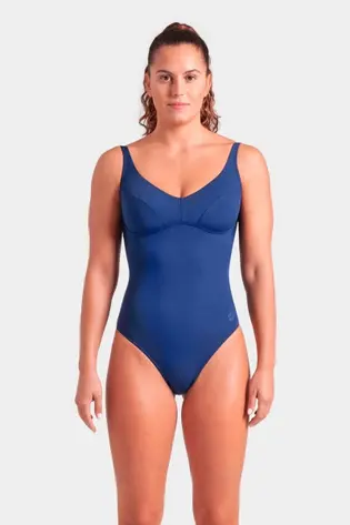 Купальник закритий для жінок Arena SWIMSUIT VICTORIA U BACK SOLID темно-синій