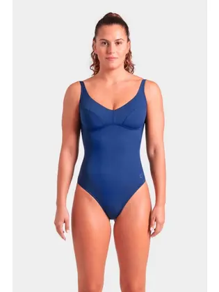 Купальник закритий для жінок Arena SWIMSUIT VICTORIA U BACK SOLID темно-синій