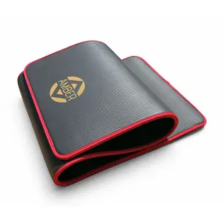 Килимок для фітнесу та пілатесу Urban Fit Canvas чорний з червоною окантовкою 183×61×1.5 см Amber