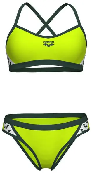 Купальник роздільний для жінок Arena ICONS BIKINI CROSS BACK SOLID салатовий
