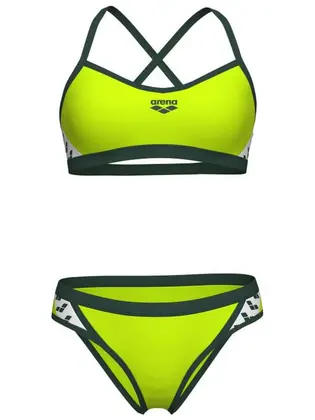 Купальник роздільний для жінок Arena ICONS BIKINI CROSS BACK SOLID салатовий