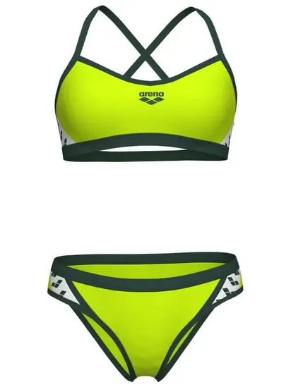 Купальник роздільний для жінок Arena ICONS BIKINI CROSS BACK SOLID салатовий
