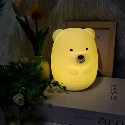 Нічничок для дитячої кімнати силіконовий, ведмедик L, 15,3 см, різнокольоровий