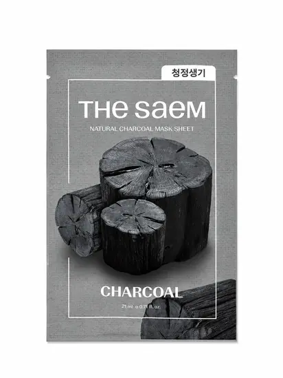 THE SAEM Тканинна маска для обличчя з порошком деревного вугілля, 21 мл