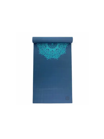 Килимок для йоги Bodhi Leela Mandala петроль — бірюзова мандала 183x60x0.45 см