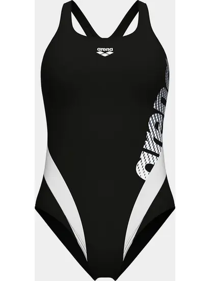 Купальник закритий для жінок Arena STRIPEFLO SWIMSUIT SWIM PRO BA чорний, білий