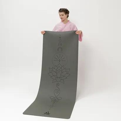 Килимок для йоги каучуковий Dinesh Celestial Unalome Anthracite RAO 185×68×0.4 см