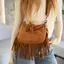 Замшева жіноча сумка «Isabella» пісочна