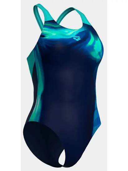 Купальник Arena DREAMHLINE SWIMSUIT V BACK, темно-синій з бірюзовим
