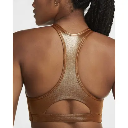 Топ Nike W NK SWOOSH ICNCLSH SHMR BRA, бронзовий