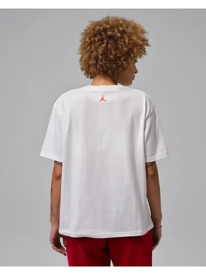 Футболка Jordan W SPT DF SS GFX TEE HTG, білий з червоним