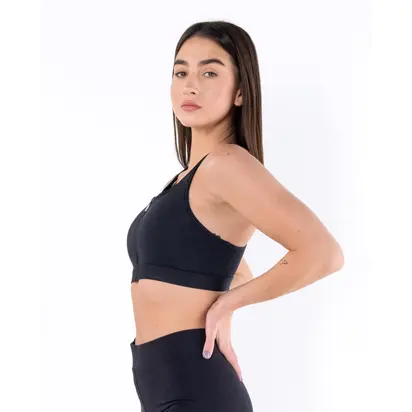 Топ Nike W NK DF SWSH ZIP FRONT BRA, чорний