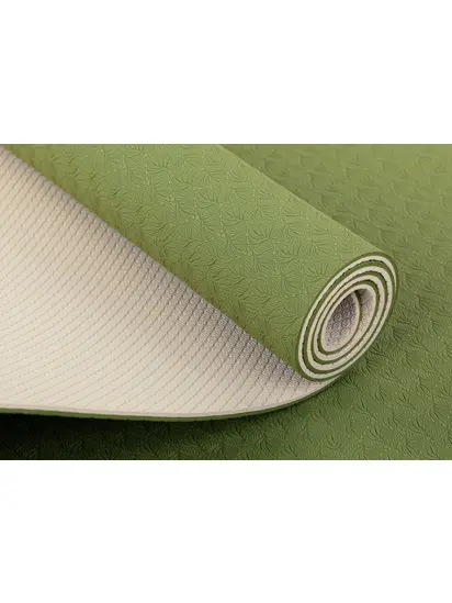 Килимок для йоги TPE Flow Bodhi 183x60x0.5 см оливковий/піщаний
